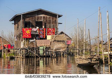 "House on the water, floating village, Inle Lake, Shan State, Myanmar, Asia" View Large Photo Image Stock Photo - "House on the water, floating village, Inle Lake, Shan State, Myanmar, Asia". Fotosearch