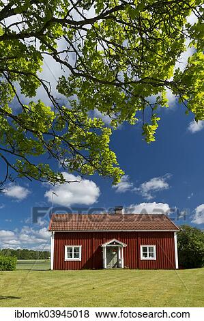 "House painted Falu red, Smaland, Sweden, Europe" View Large Photo Image Stock Photo - "House painted Falu red, Smaland, Sweden, Europe". Fotosearch
