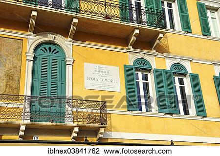 "House with a commemorative plaque, Garibaldi spoke here, Roma o Morte, Liston, Piazza Bra, Verona, Veneto region, Italy, Europe" View Large Photo Image Stock Image - "House with a commemorative plaque, Garibaldi spoke here, Roma o Morte, Liston, Piazza Bra, Verona, Veneto region, Italy, Europe". Fotosearch