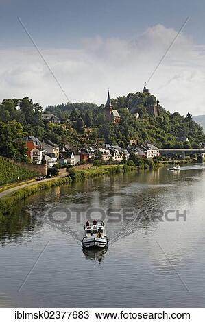 "Houseboat floating on the Saar river near Saarburg, Rhineland-Palatinate, Germany, Europe" View Large Photo Image Stock Image - "Houseboat floating on the Saar river near Saarburg, Rhineland-Palatinate, Germany, Europe". Fotosearch