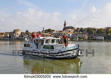 "Houseboat on the Canal du Midi, Castelnaudary, Region Languedoc-Roussillon, France, Europe" View Large Photo Image Stock Photography - "Houseboat on the Canal du Midi, Castelnaudary, Region Languedoc-Roussillon, France, Europe". Fotosearch