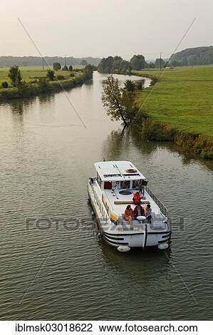 "Houseboat, penichette, on the Saone River, early morning at Baulay, PK 380, Fouchecourt, Vesoul, Region Franche-Comte, Dep. Haute-Saone, France, Europe" View Large Photo Image Stock Image - "Houseboat, penichette, on the Saone River, early morning at Baulay, PK 380, Fouchecourt, Vesoul, Region Franche-Comte, Dep. Haute-Saone, France, Europe". Fotosearch