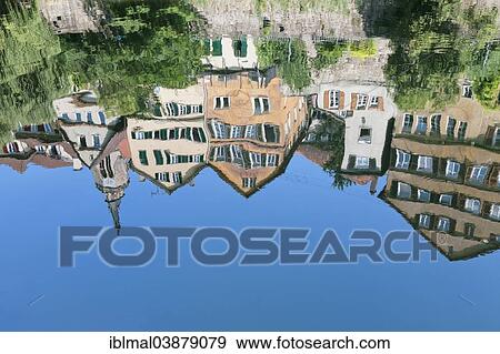 "Housefronts reflected in the Neckar River, Tubingen, Baden-Wurttemberg, Germany, Europe" View Large Photo Image Stock Photo - "Housefronts reflected in the Neckar River, Tubingen, Baden-Wurttemberg, Germany, Europe". Fotosearch