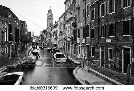 "Houses and boats on a canal, Venice, Venezien, Italy, Europe" View Large Photo Image Stock Image - "Houses and boats on a canal, Venice, Venezien, Italy, Europe". Fotosearch