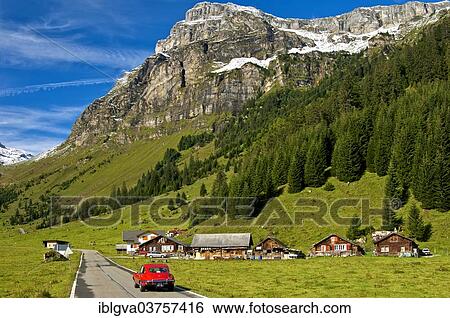 Stock Photograph - "Houses and farm buildings on the Urnerboden mountain pasture, Urnerboden, Canton of Uri, Switzerland, Europe". Fotosearch