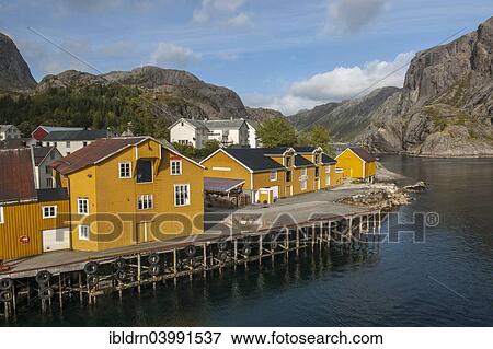 "Houses and harbour in the village of Nusfjord on Flakstadoya Island, Lofoten, Nordland, Norway, Europe" View Large Photo Image Stock Photo - "Houses and harbour in the village of Nusfjord on Flakstadoya Island, Lofoten, Nordland, Norway, Europe". Fotosearch