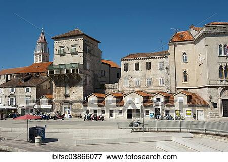 "Houses at the harbour, historic centre, Trogir, Split-Dalmatia County, Croatia, Europe" View Large Photo Image Stock Photo - "Houses at the harbour, historic centre, Trogir, Split-Dalmatia County, Croatia, Europe". Fotosearch