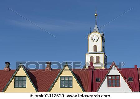 "Houses at the harbour, Torshavn Cathedral at the back, Torshavn, Streymoy, Faroe Islands, Denmark, Europe" View Large Photo Image Stock Photo - "Houses at the harbour, Torshavn Cathedral at the back, Torshavn, Streymoy, Faroe Islands, Denmark, Europe". Fotosearch
