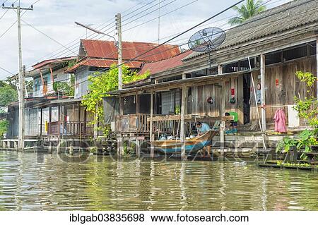 "Houses by the water, Damnoen Saduak, Ratchaburi, Bangkok, Thailand, Asia" View Large Photo Image Stock Photo - "Houses by the water, Damnoen Saduak, Ratchaburi, Bangkok, Thailand, Asia". Fotosearch