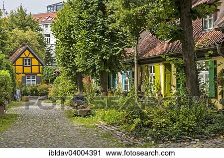 Stock Image - "Houses in monastery grounds, Johanniskloster, Stralsund, Mecklenburg Vorpommern, Germany, Europe". Fotosearch