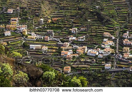 "Houses in the valley, Chele, La Gomera, Canary Islands, Spain, Europe" View Large Photo Image Stock Photo - "Houses in the valley, Chele, La Gomera, Canary Islands, Spain, Europe". Fotosearch