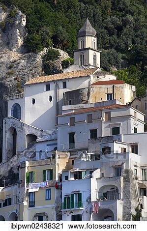 Stock Image - "Houses of Amalfi, Italy, Europe". Fotosearch