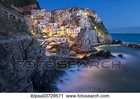 "Houses of Manarola on the rocky coast at dusk, UNESCO World Cultural Heritage Site, Manarola, Cinque Terre, Liguria, Italy, Europe" View Large Photo Image Stock Image - "Houses of Manarola on the rocky coast at dusk, UNESCO World Cultural Heritage Site, Manarola, Cinque Terre, Liguria, Italy, Europe". Fotosearch