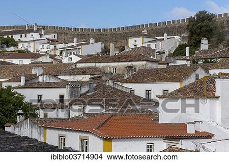 "Houses of Obidos, Obidos, Leiria District, Portugal, Europe" View Large Photo Image Picture - "Houses of Obidos, Obidos, Leiria District, Portugal, Europe". Fotosearch