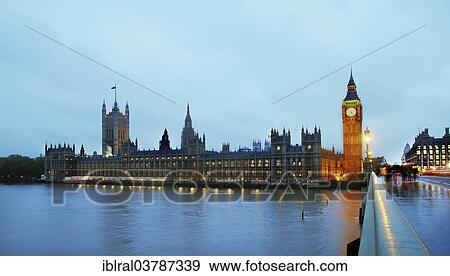 Stock Photo - "Houses of Parliament and Big Ben at dusk, London, England, United Kingdom, Europe". Fotosearch