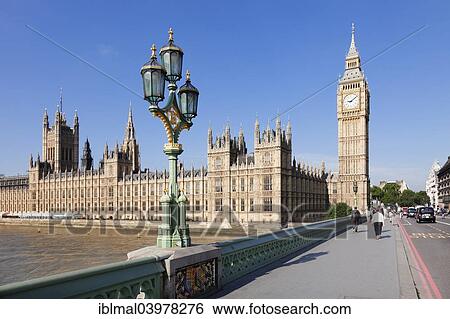 Stock Photograph - "Houses of Parliament, Big Ben, River Thames, Westminster Bridge, London, England, United Kingdom, Europe". Fotosearch