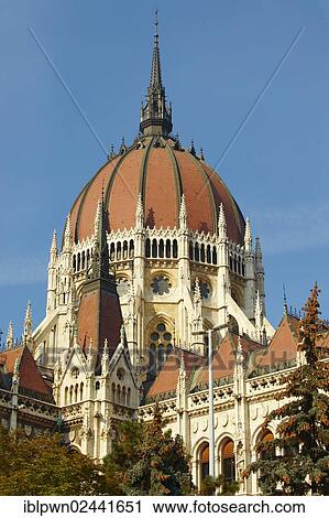 Stock Image - "Houses of Parliament, Orszaghaz, Budapest, Hungary, Europe". Fotosearch
