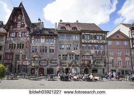 "Houses on Rathausplatz square in the historic centre of Stein am Rhein, Canton of Schaffhausen, Switzerland, Europe" View Large Photo Image Stock Photo - "Houses on Rathausplatz square in the historic centre of Stein am Rhein, Canton of Schaffhausen, Switzerland, Europe". Fotosearch