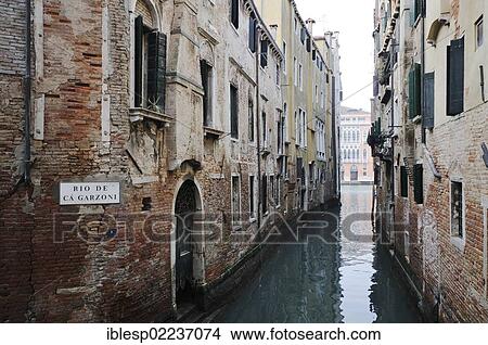 Picture - "Houses on the canal Rio Ca' Garzoni, Venice, Venezia, Veneto, Italy, Europe". Fotosearch