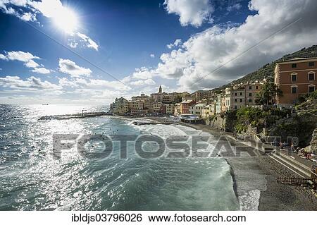 "Houses on the coast, Bogliasco, Liguria, Italy, Europe" View Large Photo Image Stock Photograph - "Houses on the coast, Bogliasco, Liguria, Italy, Europe". Fotosearch