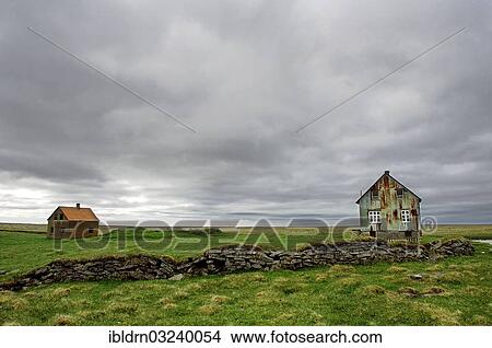 "Houses on the coast, Ytra-Lon, Northeastern Region, Iceland, Europe" View Large Photo Image Picture - "Houses on the coast, Ytra-Lon, Northeastern Region, Iceland, Europe". Fotosearch