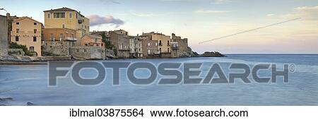 "Houses on the sea, Erbalunga, Corsica, France, Europe" View Large Photo Image Picture - "Houses on the sea, Erbalunga, Corsica, France, Europe". Fotosearch
