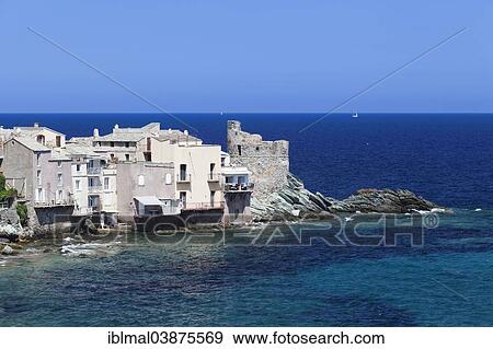 "Houses on the sea, Erbalunga, Corsica, France, Europe" View Large Photo Image Stock Photo - "Houses on the sea, Erbalunga, Corsica, France, Europe". Fotosearch