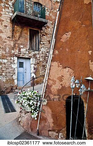 Stock Photo - "Houses, Roussillon, Vaucluse, Provence, France, Europe". Fotosearch