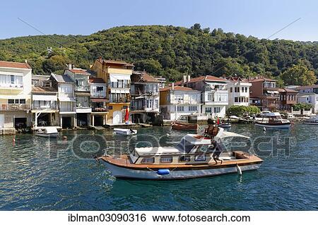 "Houses with boat garages on the shore of the Bosphorus or Bosporus, Bosporus, Anadolu Kavagi, Istanbul, Asian side, Istanbul Province, Turkey, Asia" View Large Photo Image Stock Photograph - "Houses with boat garages on the shore of the Bosphorus or Bosporus, Bosporus, Anadolu Kavagi, Istanbul, Asian side, Istanbul Province, Turkey, Asia". Fotosearch