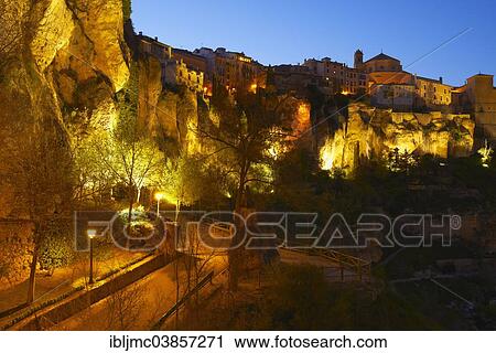 "Hoz del Huecar and Casas Colgadas, or hanging houses, at dusk, Cuenca, UNESCO World Heritage Site, Castilla La Mancha, Spain, Europe" View Large Photo Image Stock Image - "Hoz del Huecar and Casas Colgadas, or hanging houses, at dusk, Cuenca, UNESCO World Heritage Site, Castilla La Mancha, Spain, Europe". Fotosearch