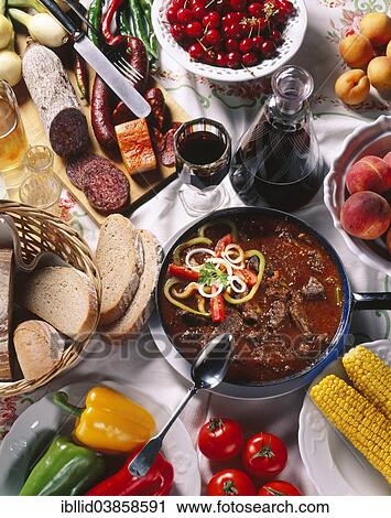 "Hungarian national cuisine, salami, sausages, paprika, goulash, red wine" View Large Photo Image Stock Image - "Hungarian national cuisine, salami, sausages, paprika, goulash, red wine". Fotosearch