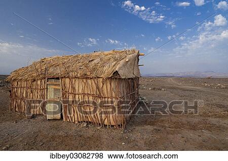 Stock Photo - "Hut in the village of Hamed Ela, Danakil-Senke, Hamed Ela, Wollo, Ethiopia, Africa". Fotosearch