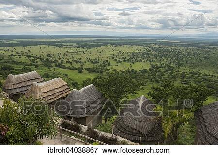 "Huts of a lodge with views of the Queen Elizabeth National Park, Uganda, Africa" View Large Photo Image Stock Photo - "Huts of a lodge with views of the Queen Elizabeth National Park, Uganda, Africa". Fotosearch