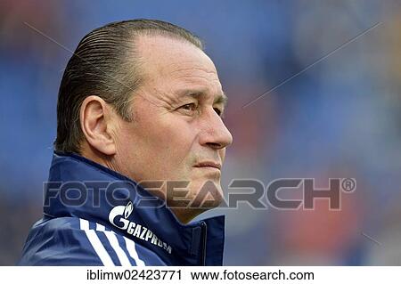 Stock Image - Huub Stevens, coach of Schalke 04, portrait, Wirsol Rhein-Neckar-Arena, Sinsheim-Hoffenheim, Baden-Wuerttemberg, Germany, Europe. Fotosearch