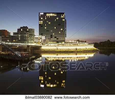 "Hyatt Hotel and the Cubana cocktail bar reflected in the water, Media Harbour, Dusseldorf, North Rhine-Westphalia, Germany, Europe" View Large Photo Image Stock Image - "Hyatt Hotel and the Cubana cocktail bar reflected in the water, Media Harbour, Dusseldorf, North Rhine-Westphalia, Germany, Europe". Fotosearch