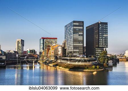 Stock Photo - "Hyatt Hotel, Media Harbour, Dusseldorf, North Rhine-Westphalia, Germany, Europe". Fotosearch