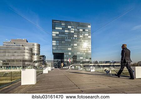 Stock Image - "Hyatt Hotel, Medienhafen, media harbour, Dusseldorf, Rhineland, North Rhine-Westphalia, Germany, Europe". Fotosearch