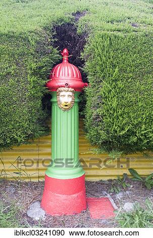 "Hydrant, brightly painted with lion's head, Stanley, Ostfalkland, Falkland Islands, South America" View Large Photo Image Stock Image - "Hydrant, brightly painted with lion's head, Stanley, Ostfalkland, Falkland Islands, South America". Fotosearch