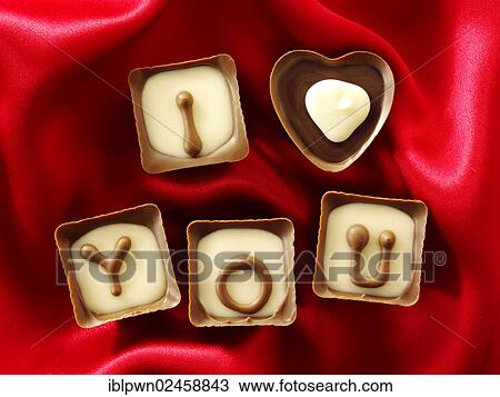 "I love you"""" chocolates" View Large Photo Image Stock Image - "I love you"""" chocolates". Fotosearch