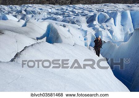 Stock Photo - "Ice climbers on Grey Glacier, Torres del Paine National Park, Chile, South America". Fotosearch
