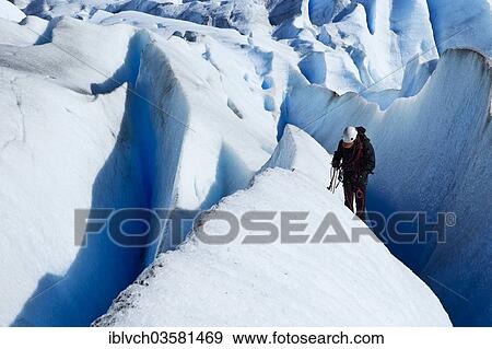 Stock Photo - "Ice climbers on Grey Glacier, Torres del Paine National Park, Chile, South America". Fotosearch