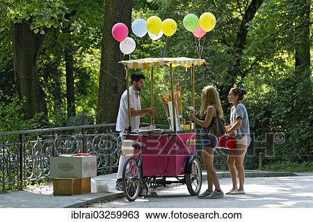 "Ice cream cart with a bicycle, English Garden, Munich, Upper Bavaria, Bavaria, Germany, Europe" View Large Photo Image Stock Image - "Ice cream cart with a bicycle, English Garden, Munich, Upper Bavaria, Bavaria, Germany, Europe". Fotosearch