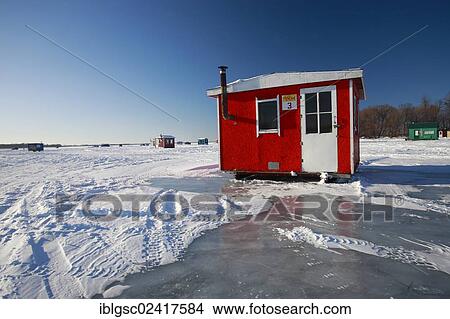 Ice fishing huts on the Saint Lawrence River, Quebec, Canada, North America View Large Photo Image Picture - Ice fishing huts on the Saint Lawrence River, Quebec, Canada, North America. Fotosearch