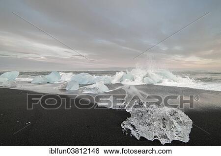 "Ice formations on the beach of Jokulsarlon, Southeast Iceland, Iceland, Europe" View Large Photo Image Stock Photograph - "Ice formations on the beach of Jokulsarlon, Southeast Iceland, Iceland, Europe". Fotosearch