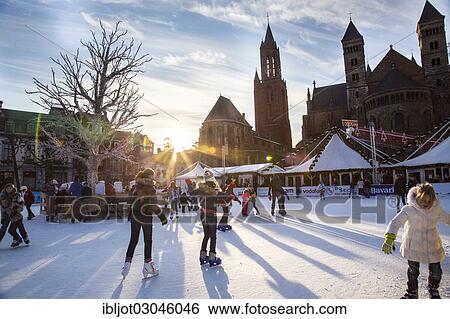 "Ice rink and Christmas market on Vrijthof square in the historic town centre, Servatius Basilica Church, Maastricht, Limburg, The Netherlands, Europe" View Large Photo Image Stock Photograph - "Ice rink and Christmas market on Vrijthof square in the historic town centre, Servatius Basilica Church, Maastricht, Limburg, The Netherlands, Europe". Fotosearch