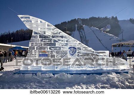 "Ice sculpture of the Garmisch-Partenkirchen ski jump, Bavaria, Germany, Europe" View Large Photo Image Stock Photograph - "Ice sculpture of the Garmisch-Partenkirchen ski jump, Bavaria, Germany, Europe". Fotosearch