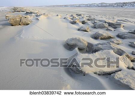 "Ice structures on the beach, Langeoog, East Frisia, Lower Saxony, Germany, Europe" View Large Photo Image Stock Image - "Ice structures on the beach, Langeoog, East Frisia, Lower Saxony, Germany, Europe". Fotosearch