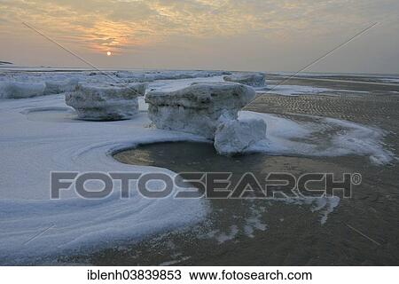 "Ice structures on the beach, Langeoog, East Frisia, Lower Saxony, Germany, Europe" View Large Photo Image Stock Image - "Ice structures on the beach, Langeoog, East Frisia, Lower Saxony, Germany, Europe". Fotosearch