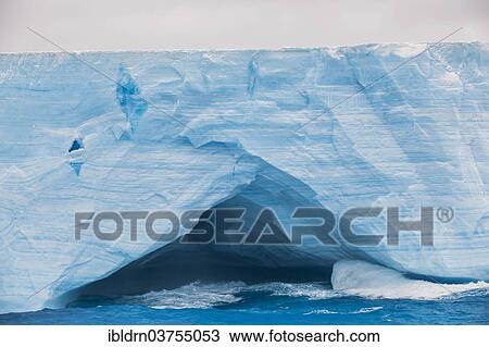 Stock Image - "Iceberg floating in the South Atlantic Ocean, Weddell Sea, Antarctic Peninsula, Antarctica". Fotosearch