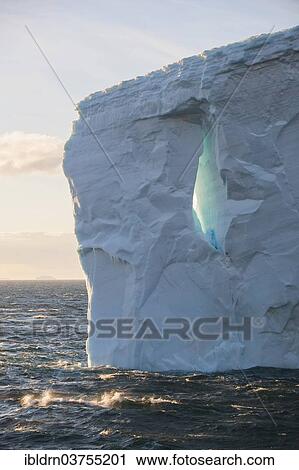 Stock Image - "Iceberg floating in the South Atlantic Ocean, Weddell Sea, Antarctic Peninsula, Antarctica". Fotosearch
